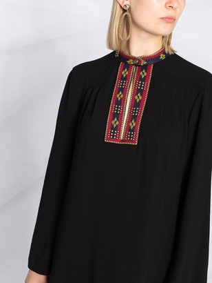 Etro Embroidered Collar Shift Dress
