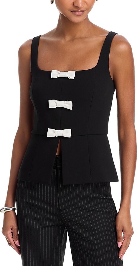 French Connection Azra Peplum Bow Top