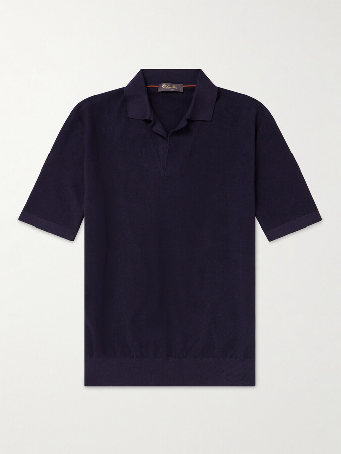 Loro Piana Cotton and Silk-Blend Piqué Polo Shirt
