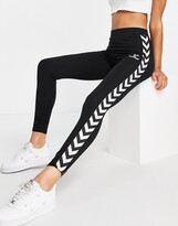 Thumbnail for your product : Hummel Classic Taped High-Waisted sports leggings in black