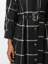 Thumbnail for your product : Just Cavalli belted long check print coat