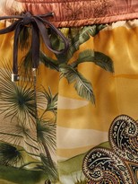 Thumbnail for your product : F.R.S For Restless Sleepers Glauca Palm-print Silk-satin Shorts - Orange Print