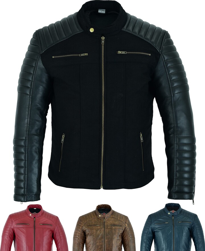 Texpeed Mens Casual Leather Jacket Real Genuine Soft Touch Sheepskin