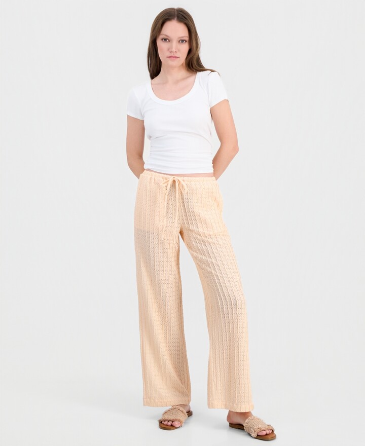 Indigo Rein Juniors' Textured Drawstring Beach Pants