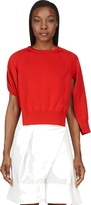 Thumbnail for your product : J.W.Anderson Red Ribbed Open-Sleeve Sweater