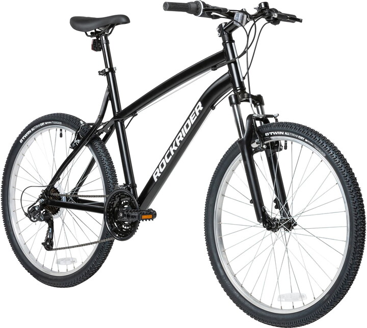 Decathlon Rockrider ST50, 21 Speed Aluminum Mountain Bike, 26", Unisex, Black, Small