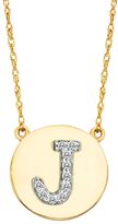 Thumbnail for your product : 10k Gold 1/10 Carat T.W. Diamond Initial Necklace