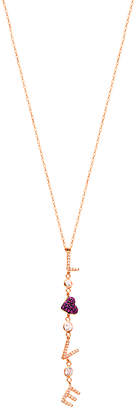 Swarovski Golden Moon Women's Necklaces Rose - Red & 14k Rose Gold-Plated 'Love' Heart Pendant Necklace With Crystals