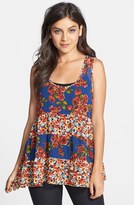 Thumbnail for your product : Love Squared Mixed Print Babydoll Tank (Juniors) (Online Only)