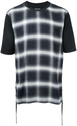 Helmut Lang checked print T-shirt - men - Cotton/Rayon - S