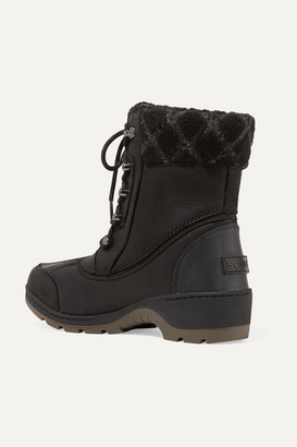 Sorel Whistler Wool-trimmed Waterproof Leather Ankle Boots - Black