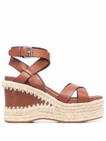 Thumbnail for your product : Ash Raffia-Wedge Sandals