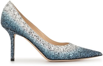 teal glitter heels