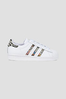 Thumbnail for your product : adidas Superstar printed leather sneakers - White - UK 4.5