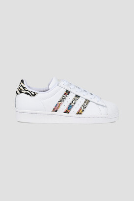 adidas Superstar printed leather sneakers - White - UK 4.5