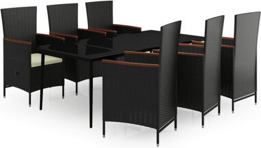 VidaXL Patio Dining Set 3/5/7 Piece Multi Colors 31.5"/55.1" Table Length
