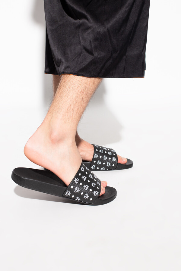 MCM Slides With Logo Men's Black - ShopStyle Sandals