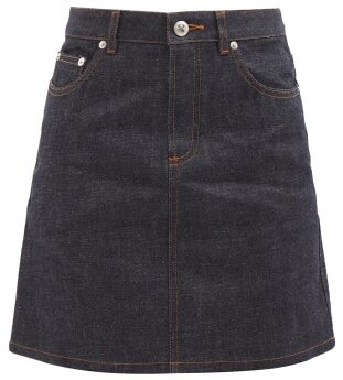 A.P.C. Jupe Standard Raw-denim Mini Skirt - Indigo