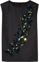 Thumbnail for your product : J.Crew Collection embellished wool-gabardine top