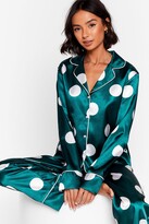 Thumbnail for your product : Nasty Gal Womens My Spotlight Satin Polka Dot Pajama Set