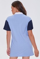 Thumbnail for your product : Forever 21 Women's Colorblock Polo Shirt Dress in Blue/White Medium