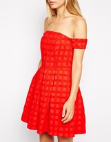 Thumbnail for your product : ASOS COLLECTION Bardot Textured Prom Dress