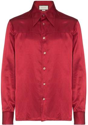 Gucci embroidered technical satin shirt