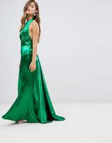Thumbnail for your product : Jarlo Petite High Neck Fishtail Maxi Dress With Open Back Detail