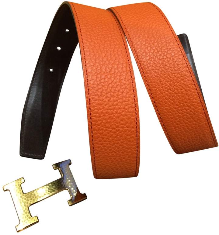 Hermã ̈S HermAs orange Leather Belts
