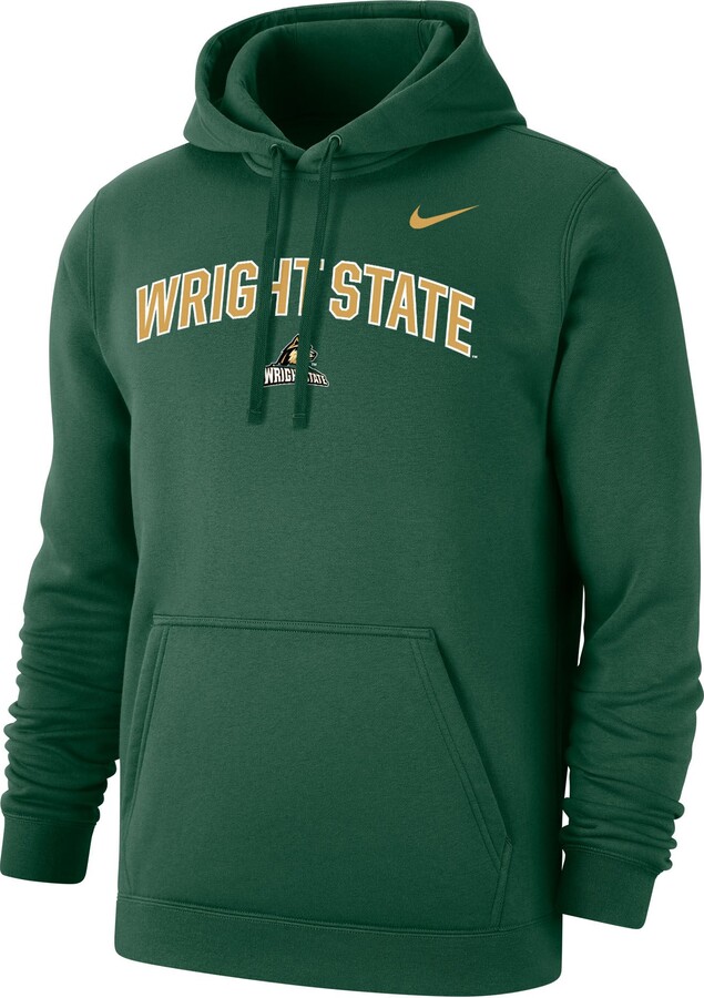 Nike Men's Wright State Raiders Green Club Fleece Wordmark Pullover Hoodie, XXL
