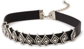 Thumbnail for your product : Forever 21 etched diamond pendant faux leather choker