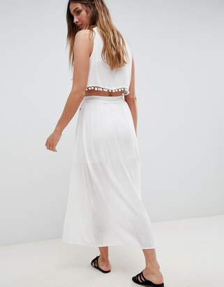 Glamorous Embroidered Skirt With Tassle Ties Co-Ord