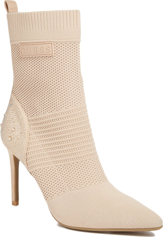 Guess Factory Knit Heeled Booties - ShopStyle