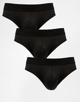 Thumbnail for your product : ASOS 3 Pack Briefs - Black