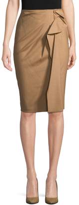 Carolina Herrera Women's Ruffled Wool-Blend Pencil Skirt