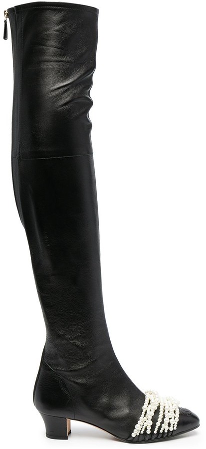 chanel knee boots