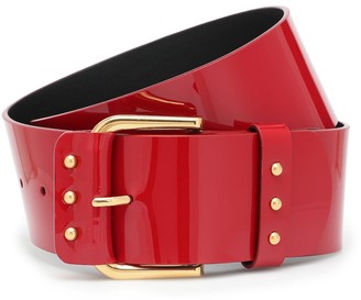 red patent belt