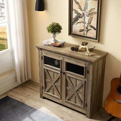 2 Doors Buffet Cabinet For Coffee Bar, Large - Gray Wash, Vintage Flair And Plentiful Storage Option 2-door Sideboard Cabinet, Dining Room Buffet. Sty