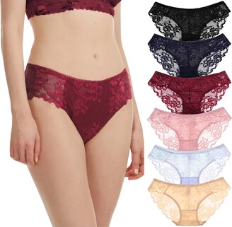  Lace Boy Shorts Underwear For Women Sexy Cheeky Panties High  Waisted Thong 4 Pack Underwear