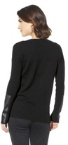 Thumbnail for your product : Mossimo Women's V-Neck Sweater w/ Faux Leather - Assorted Colors