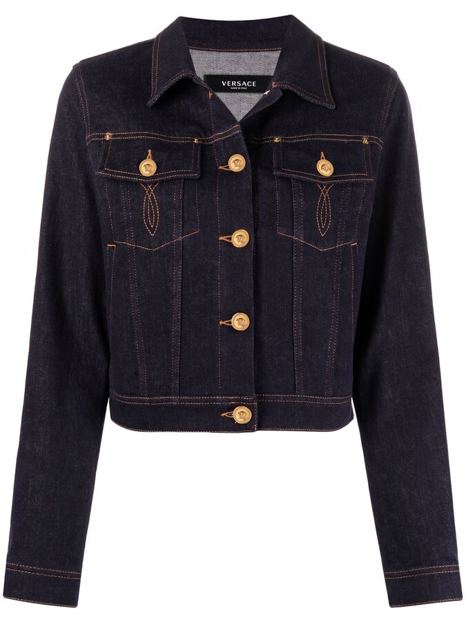 Versace Contrast-Stitch Denim Jacket - ShopStyle