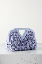 Thumbnail for your product : Bottega Veneta Point Small Leather-trimmed Shell-embellished Crocheted Tote - Purple