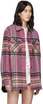Thumbnail for your product : we11done Pink Wool English Check Shirt Jacket