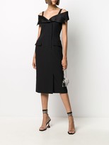 Thumbnail for your product : Alberta Ferretti Bardot-Neckline Blazer Dress