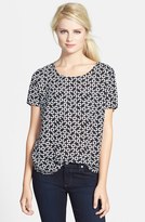 Thumbnail for your product : Pleione Pleat Back Woven Print Top (Regular & Petite)