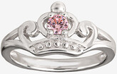 Thumbnail for your product : Fine Jewelry Disney Girls Pink Cubic Zirconia Princess Crown Ring