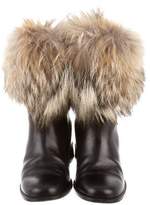Thumbnail for your product : Christian Louboutin Mazurka Fur-Trimmed Leather Boots