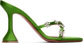Thumbnail for your product : Amina Muaddi Green Lily Heeled Sandals