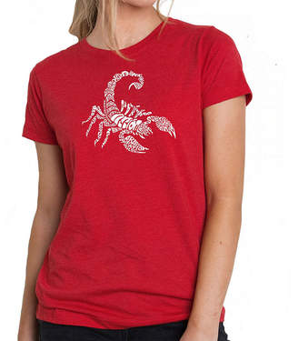 LOS ANGELES POP ART Los Angeles Pop Art Women's Premium Blend Word ArtT-shirt - Types of Scorpions