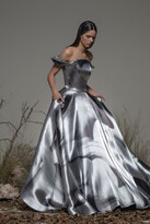 Thumbnail for your product : Isabel Sanchis Bonemer Off Shoulder A-Line Gown